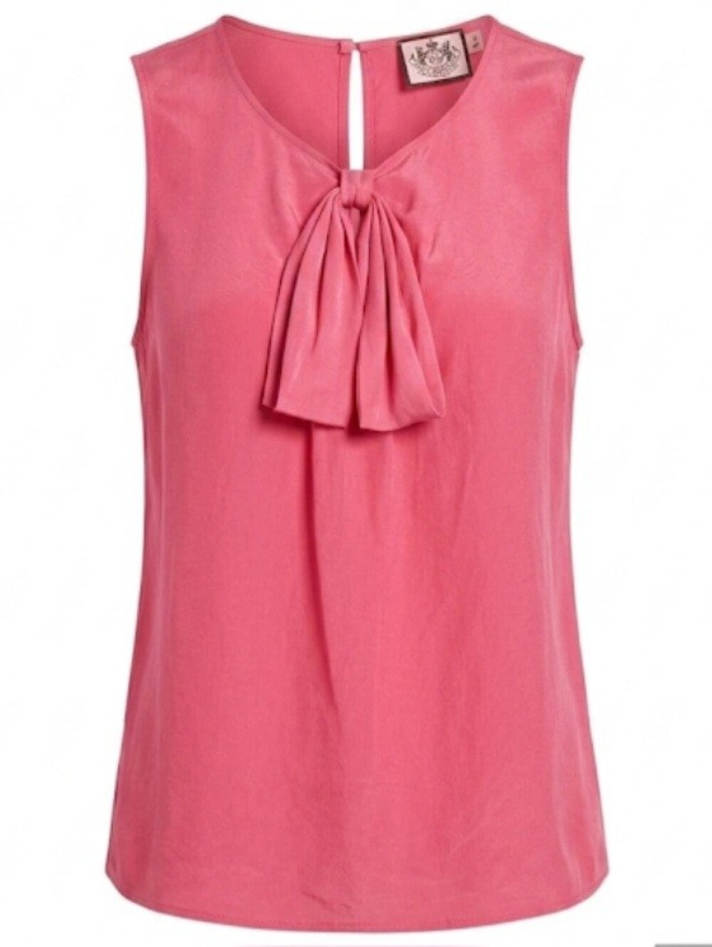 Gorgeous! Juicy Couture Silk Pink Bow Neck Sleeveless Top!!
